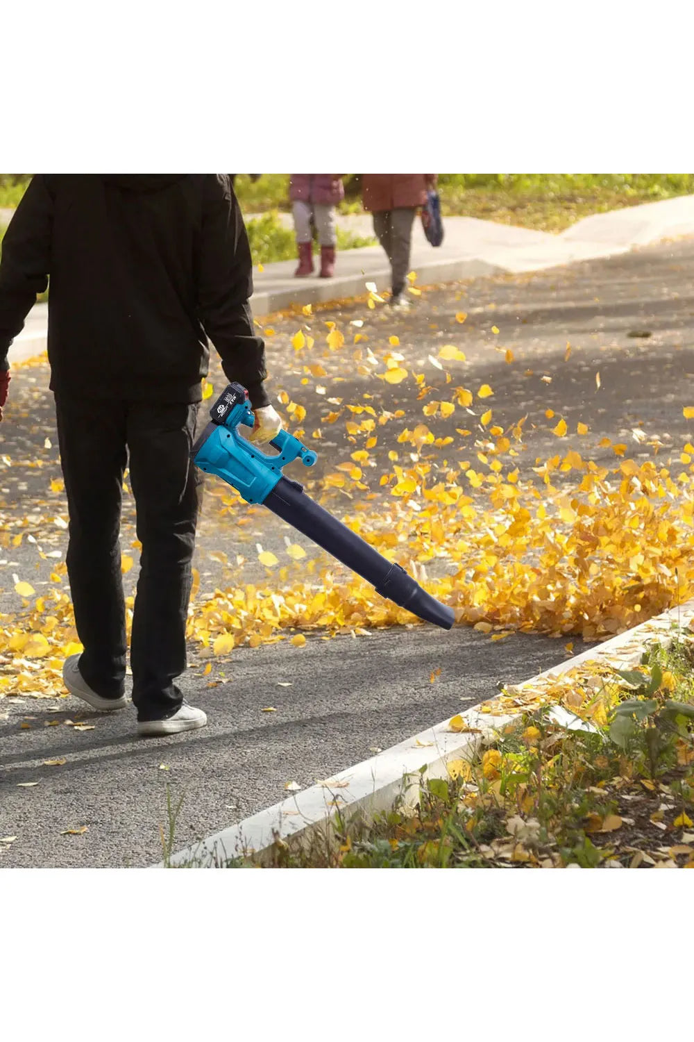 21V Akku Laubbläser kabellos – Handgeführter Laubbläser mit Batterie und Ladegerät für Garten
